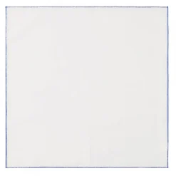 Viola Milano - Carlo Riva Shoestring Cotton/Linen Pocket Square - Navy - Handmade in Italy - Luxury Exclusive Collection - Avvenice