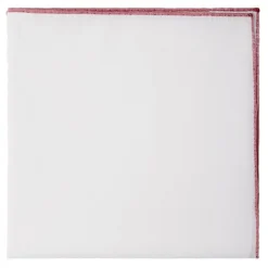 Viola Milano - Carlo Riva Cotton/Linen Pocket Square - Red - Handmade in Italy - Luxury Exclusive Collection - Avvenice