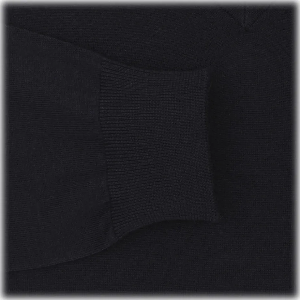 Viola Milano - Cashmere V-Neck Sweater - Navy - Handmade in Italy - Luxury Exclusive Collection - Avvenice