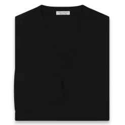 Viola Milano - Cashmere V-Neck Sweater - Black - Handmade in Italy - Luxury Exclusive Collection - Avvenice