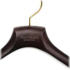 Viola Milano - Casual Wood Suit Hanger - Dark Wood (Set Of 6) - Handmade in Italy - Luxury Exclusive Collection - Avvenice