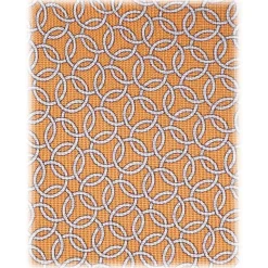 Viola Milano - Chain Circle Selftipped Italian Silk Tie - Orange - Handmade in Italy - Luxury Exclusive Collection - Avvenice
