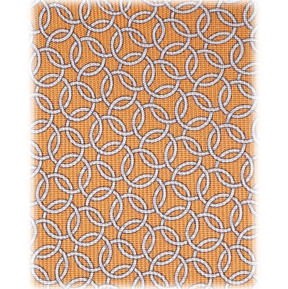 Viola Milano - Chain Circle Selftipped Italian Silk Tie - Orange - Handmade in Italy - Luxury Exclusive Collection - Avvenice