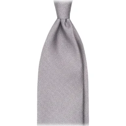 Viola Milano - Chain Circle Selftipped Italian Silk Tie - Grey - Handmade in Italy - Luxury Exclusive Collection - Avvenice