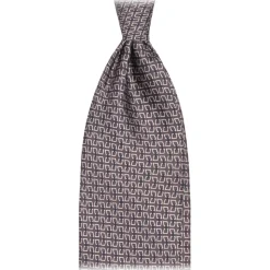 Viola Milano - Chain Lock Selftipped Italian Silk Tie - Grey Mix - Handmade in Italy - Luxury Exclusive Collection - Avvenice