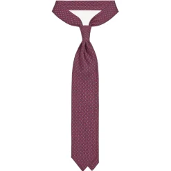 Viola Milano - Chain Lock Selftipped Italian Silk Tie - Navy/Wine - Handmade in Italy - Luxury Exclusive Collection - Avvenice