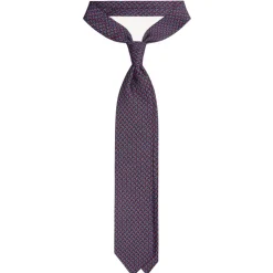 Viola Milano - Chain Pattern Selftipped Silk Tie - Navy - Handmade in Italy - Luxury Exclusive Collection - Avvenice
