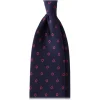 Viola Milano - Circle Printed Selftipped Italian Silk Tie - Navy / Pink - Made in Italy - Luxury Exclusive Collection - Avvenice
