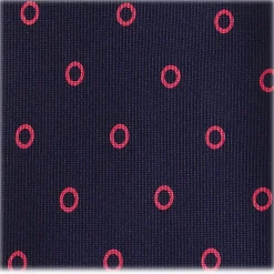 Viola Milano - Circle Printed Selftipped Italian Silk Tie - Navy / Pink - Made in Italy - Luxury Exclusive Collection - Avvenice