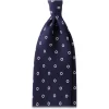 Viola Milano - Circle Printed Selftipped Italian Silk Tie - Navy / White - Made in Italy - Luxury Exclusive Collection - Avvenice