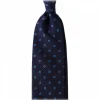 Viola Milano - Circle Printed Selftipped Italian Silk Tie - Navy / Sea - Made in Italy - Luxury Exclusive Collection - Avvenice