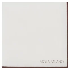 Viola Milano - Classic 100% Cotton Pocket Square - Brown - Handmade in Italy - Luxury Exclusive Collection - Avvenice