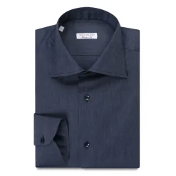 Viola Milano - Classic Denim Shirt - Midnight - Handmade in Italy - Luxury Exclusive Collection - Avvenice