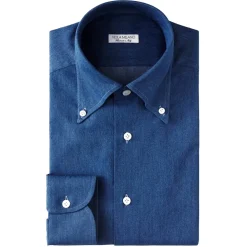 Viola Milano - Classic Denim Button-Down Collar Dress Shirt - Denim - Handmade in Italy - Luxury Exclusive Collection - Avvenice