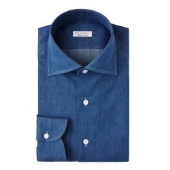 Viola Milano - Classic Denim Shirt - Denim - Handmade in Italy - Luxury Exclusive Collection - Avvenice