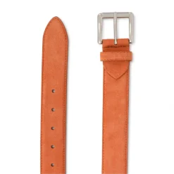 Viola Milano - Classic Italian Suede Belt - Orange - Handmade in Italy - Luxury Exclusive Collection - Avvenice