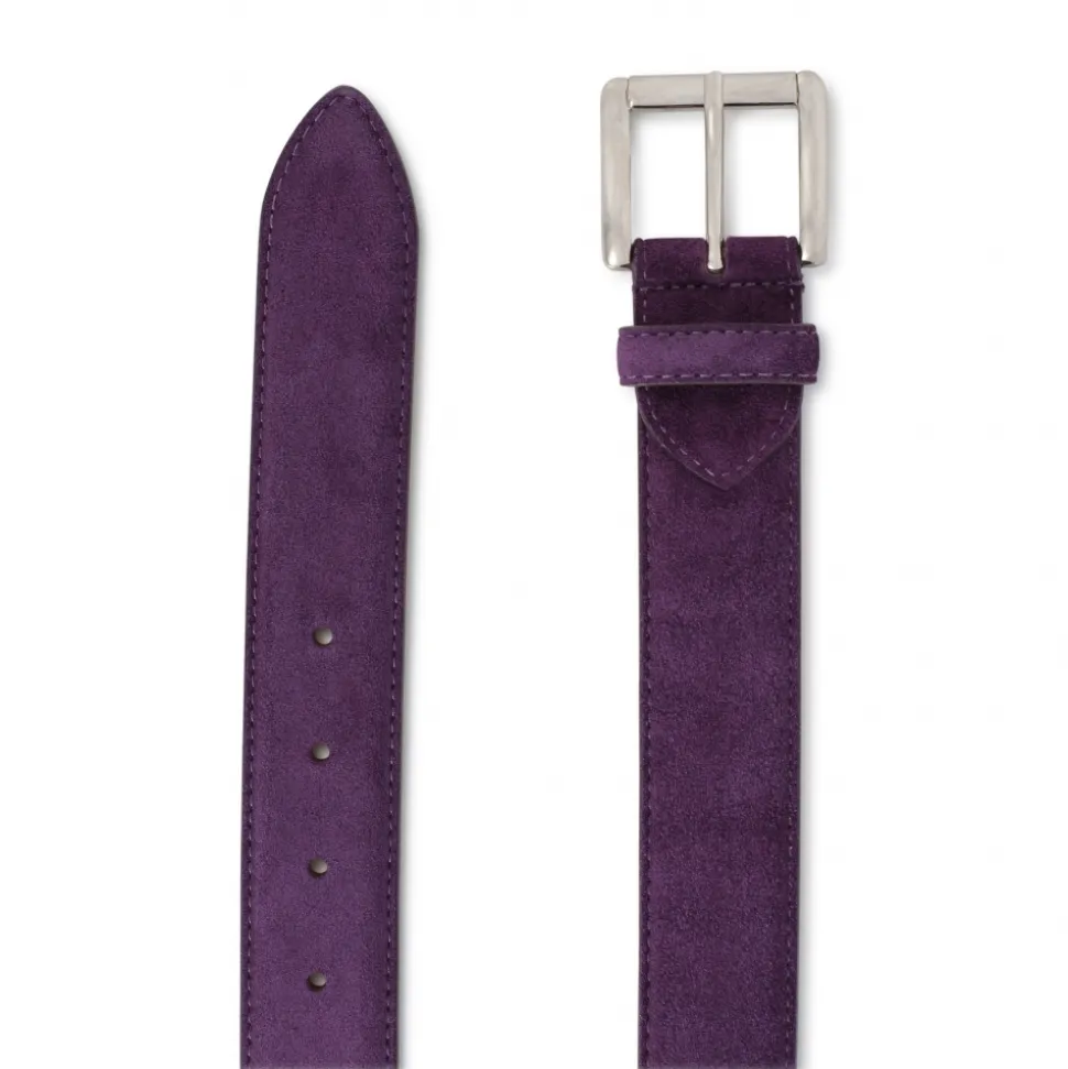 Viola Milano - Classic Italian Suede Belt - Purple - Handmade in Italy - Luxury Exclusive Collection - Avvenice
