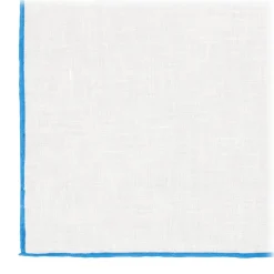 Viola Milano - Classic Linen Pocket Square - Blue - Handmade in Italy - Luxury Exclusive Collection - Avvenice