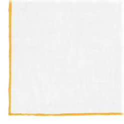 Viola Milano - Classic Linen Pocket Square - Orange - Handmade in Italy - Luxury Exclusive Collection - Avvenice