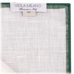 Viola Milano - Classic Linen Pocket Square - Forest - Handmade in Italy - Luxury Exclusive Collection - Avvenice