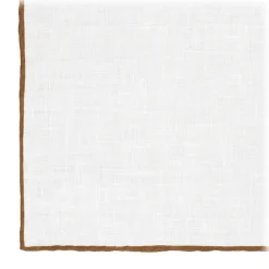 Viola Milano - Classic Linen Pocket Square - Brown - Handmade in Italy - Luxury Exclusive Collection - Avvenice