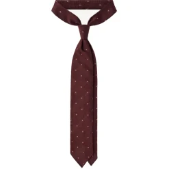 Viola Milano - Classic Polka Dot 3-Fold Grenadine Tie - Burgundy/Pink - Handmade in Italy - Luxury Exclusive Collection - Avvenice