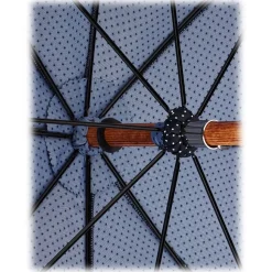 Viola Milano - Classic Polka dot Bamboo Umbrella - Navy/White - Handmade in Italy - Luxury Exclusive Collection - Avvenice