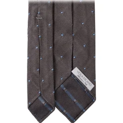 Viola Milano - Classic Polka Dot 3-Fold Grenadine Tie - Grey/Sky - Handmade in Italy - Luxury Exclusive Collection - Avvenice