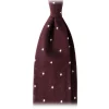 Viola Milano - Classic Polka Dot 3-Fold Grenadine Tie - Wine /  White - Made in Italy - Luxury Exclusive Collection - Avvenice