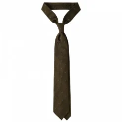 Viola Milano - Classic Polka Dot 3-Fold Grenadine Tie - Olive / Sea - Made in Italy - Luxury Exclusive Collection - Avvenice