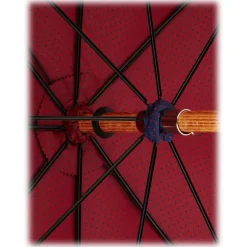 Viola Milano - Classic Polka dot Bamboo Umbrella - Navy/Red - Handmade in Italy - Luxury Exclusive Collection - Avvenice