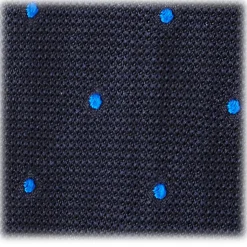 Viola Milano - Classic Polka Dot 3-Fold Grenadine Tie - Navy / Blue - Made in Italy - Luxury Exclusive Collection - Avvenice