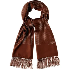 Viola Milano - Classic Polka Dot Madder Silk Scarf - Brown - Handmade in Italy - Luxury Exclusive Collection - Avvenice