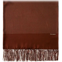 Viola Milano - Classic Polka Dot Madder Silk Scarf - Brown - Handmade in Italy - Luxury Exclusive Collection - Avvenice