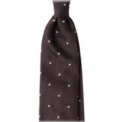 Viola Milano - Classic Polka Dot 3-Fold Grenadine Tie - Navy / Red - Made in Italy - Luxury Exclusive Collection - Avvenice