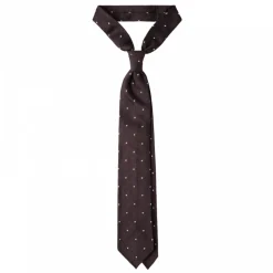 Viola Milano - Classic Polka Dot 3-Fold Grenadine Tie - Navy / Red - Made in Italy - Luxury Exclusive Collection - Avvenice