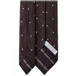 Viola Milano - Classic Polka Dot 3-Fold Grenadine Tie - Navy / Red - Made in Italy - Luxury Exclusive Collection - Avvenice