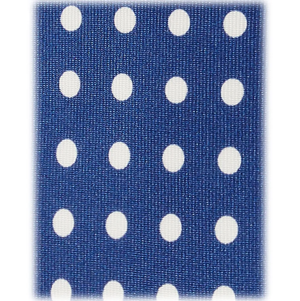 Viola Milano - Classic Polka Dot Selftipped Silk Tie - Blue/White - Handmade in Italy - Luxury Exclusive Collection - Avvenice