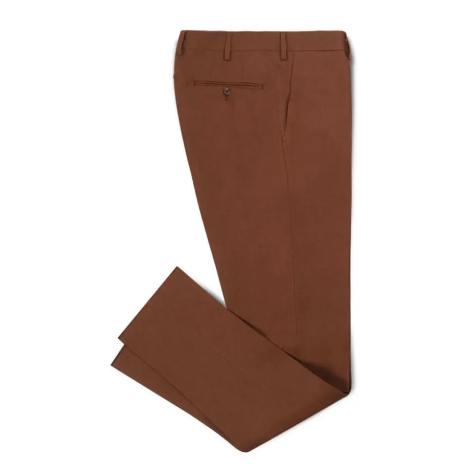 Viola Milano - Classic Raw Linen Trousers - Coffee - Handmade in Italy - Luxury Exclusive Collection - Avvenice