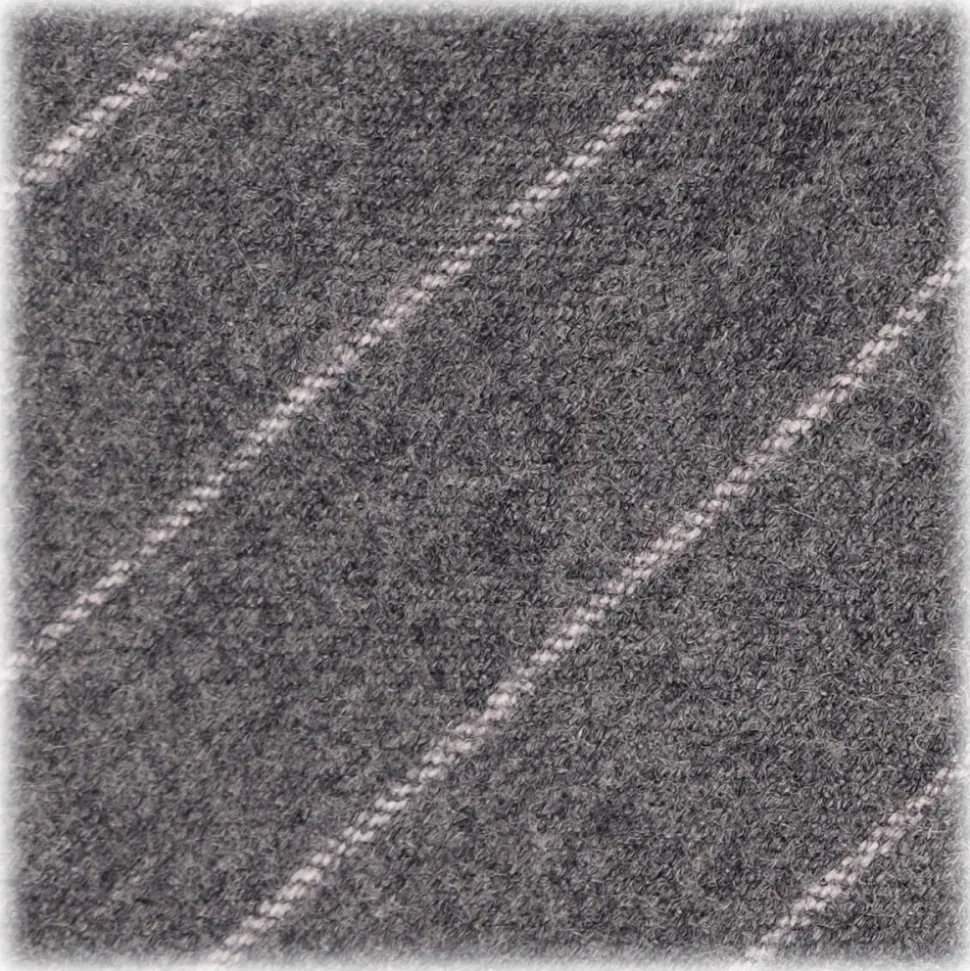 Viola Milano - Classic Shalk Stripe Untipped Flannel Tie - Light Grey - Made in Italy - Luxury Exclusive Collection - Avvenice