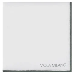 Viola Milano - Classic Shoestring 100% Linen Pocket Square - Forest - Handmade in Italy - Luxury Exclusive Collection - Avvenice