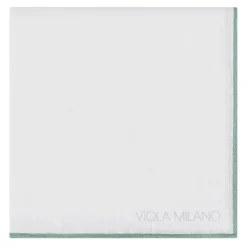 Viola Milano - Classic Shoestring 100% Linen Pocket Square - Menthol - Handmade in Italy - Luxury Exclusive Collection - Avvenice