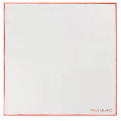 Viola Milano - Classic Shoestring Silk Pocket Square - Orange - Handmade in Italy - Luxury Exclusive Collection - Avvenice