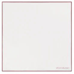 Viola Milano - Classic Shoestring 100% Cotton Pocket Square - Burgundy - Handmade in Italy - Luxury Exclusive Collection - Avvenice