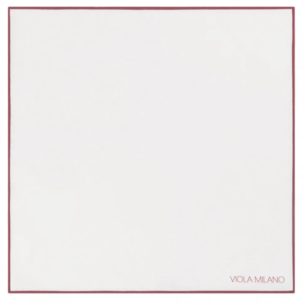 Viola Milano - Classic Shoestring 100% Cotton Pocket Square - Burgundy - Handmade in Italy - Luxury Exclusive Collection - Avvenice