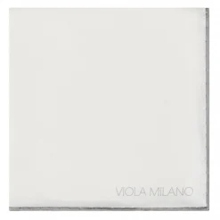 Viola Milano - Classic Shoestring Silk Pocket Square - Grey - Handmade in Italy - Luxury Exclusive Collection - Avvenice