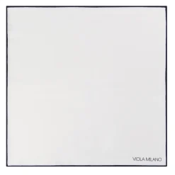 Viola Milano - Classic Shoestring Silk Pocket Square - Navy - Handmade in Italy - Luxury Exclusive Collection - Avvenice