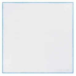 Viola Milano - Classic Shoestring 100% Linen Pocket Square - Light Blue - Handmade in Italy - Luxury Exclusive Collection - Avvenice