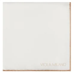 Viola Milano - Classic Shoestring Silk Pocket Square - Sand - Handmade in Italy - Luxury Exclusive Collection - Avvenice