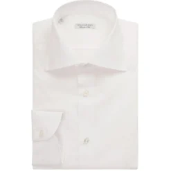 Viola Milano - Classic Solid Cut-Away Collar Dress Shirt - White - Handmade in Italy - Luxury Exclusive Collection - Avvenice